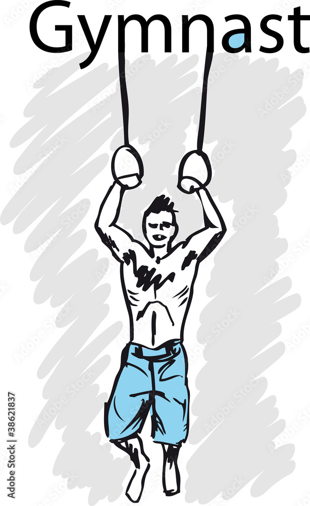 sport gymnastics rings. vector illustration