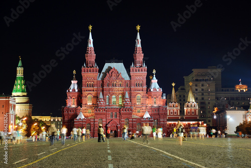 Photography National Historic museum in Moscow by night