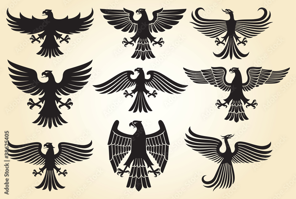 heraldic eagle set heraldic eagle set