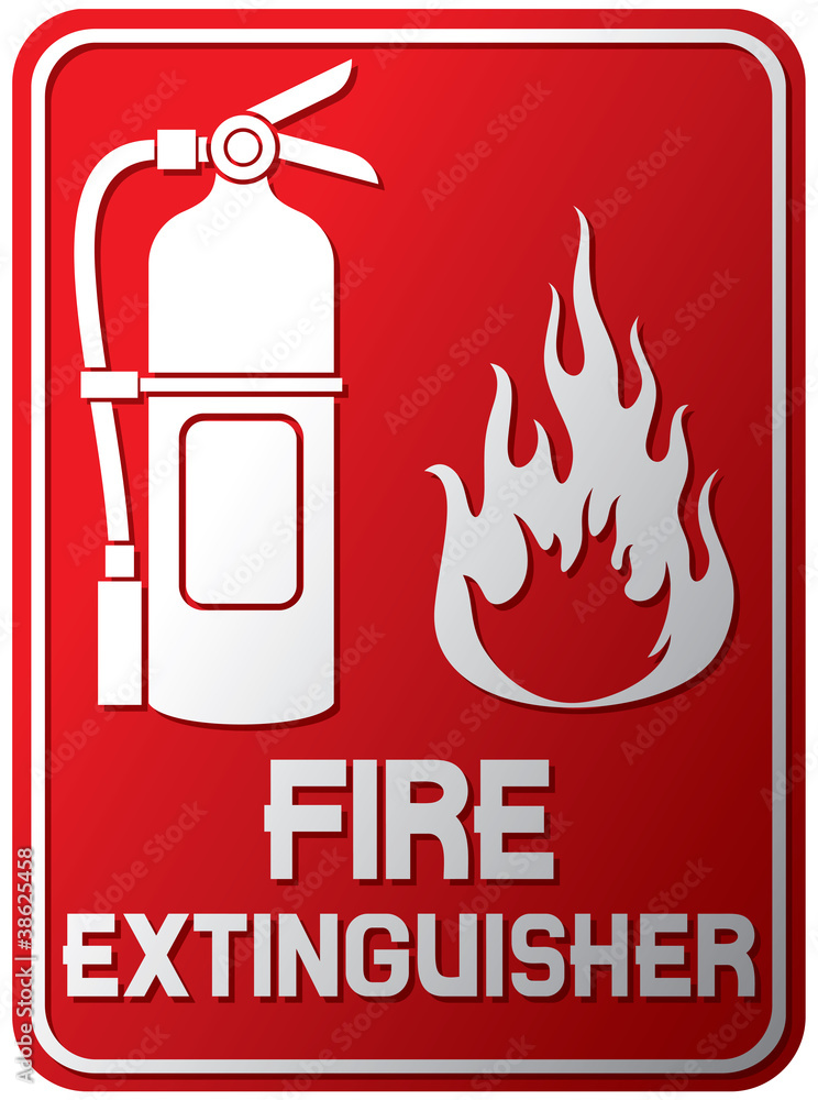 fire extinguisher sign เวกเตอร์สต็อก Adobe Stock
