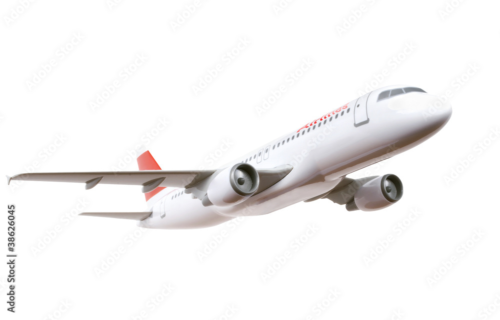 commercial plane model isolated on white