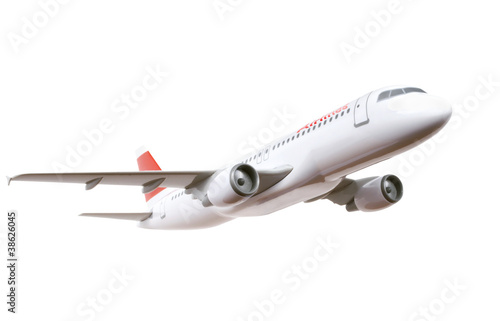 commercial plane model isolated on white