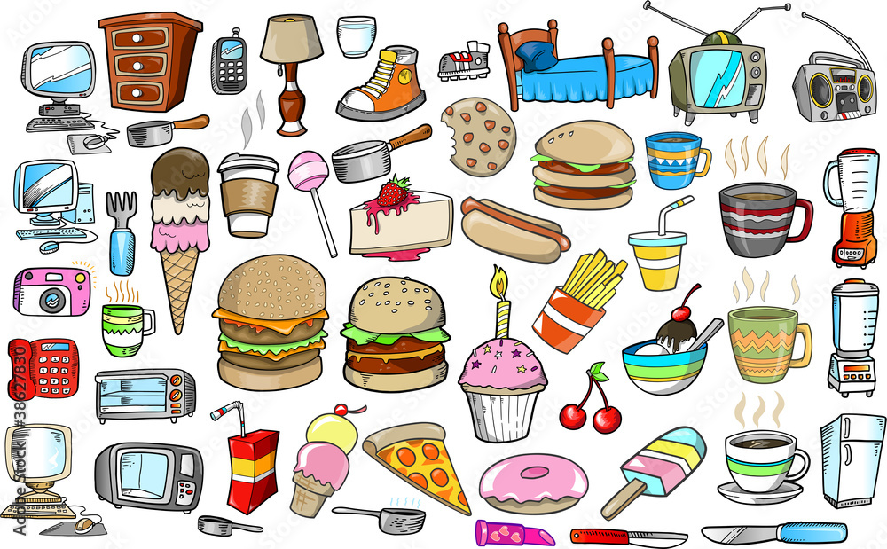 Doodle Design Elements Vector Illustration Set Doodle Design Elements Vector Illustration Set