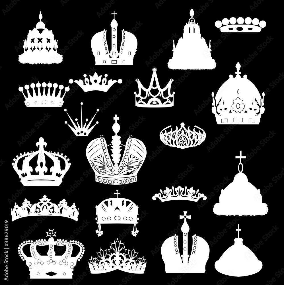crown set isolated on black
