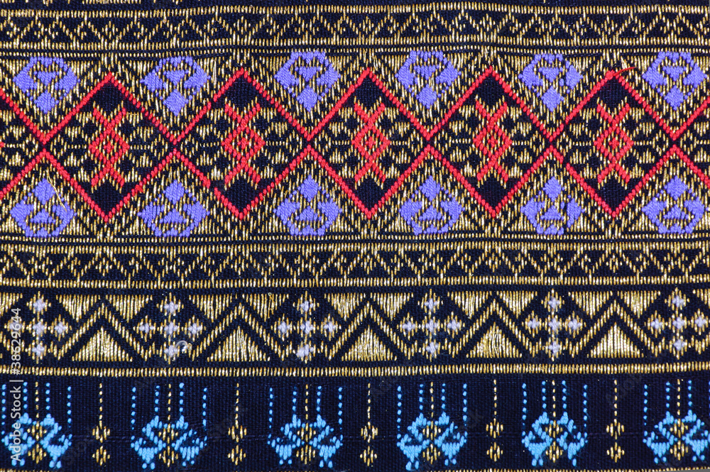 Thai handmade woven fabric pattern Thai handmade woven fabric pattern