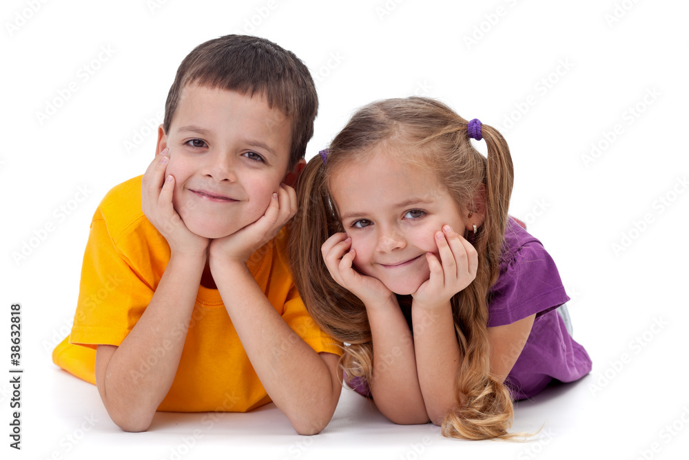 Happy kids - boy and girl