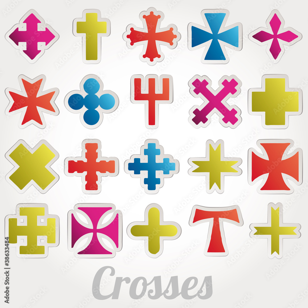 Obraz premium Set crosses vector