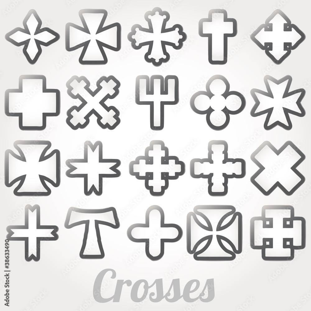 Obraz premium Set crosses vector