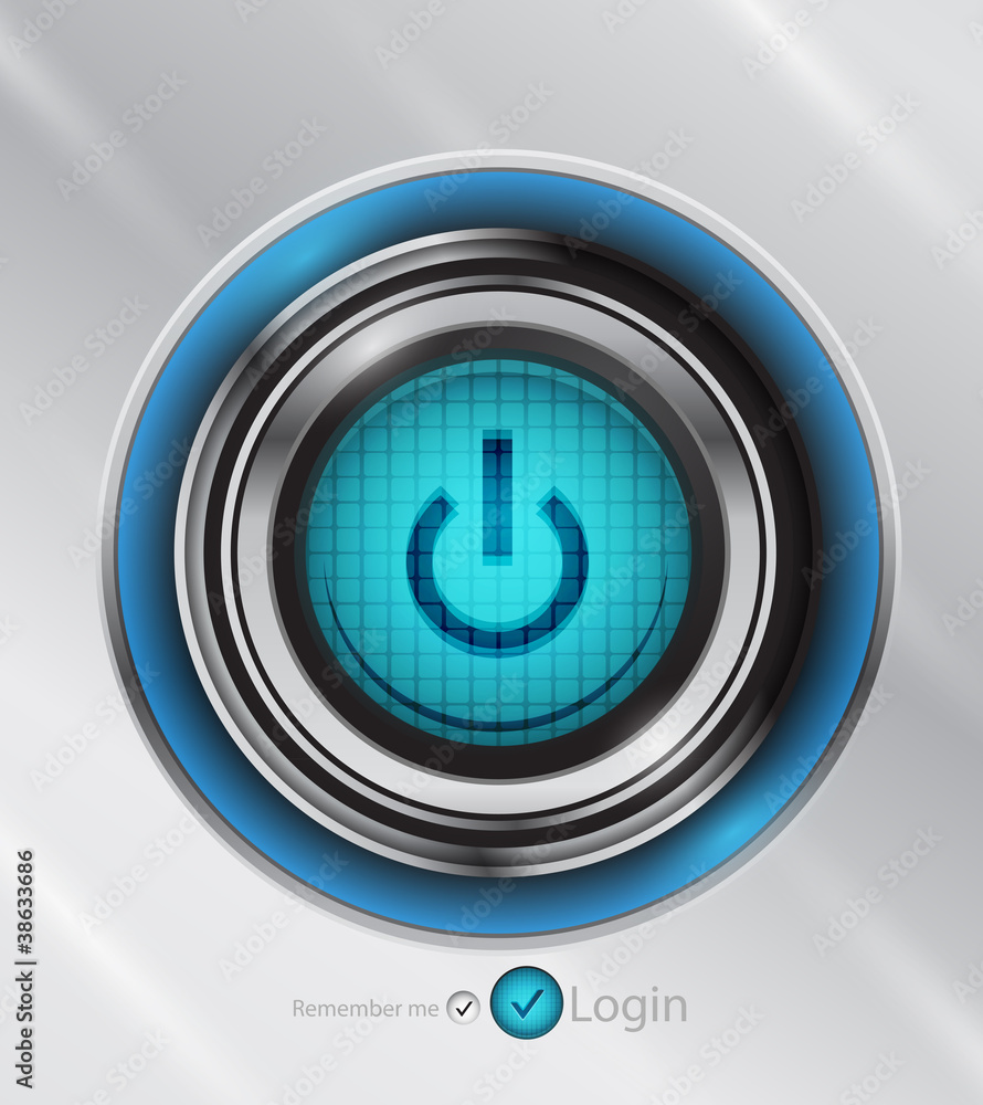 Vector futuristic power button Vector futuristic power button
