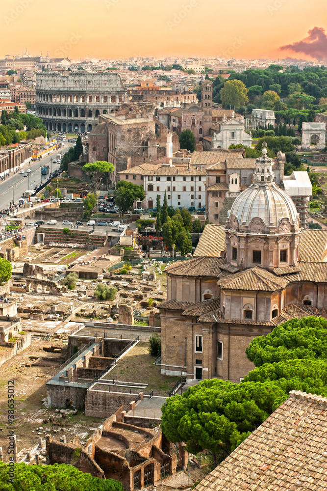 The Majestic Coliseum, Rome, Italy.