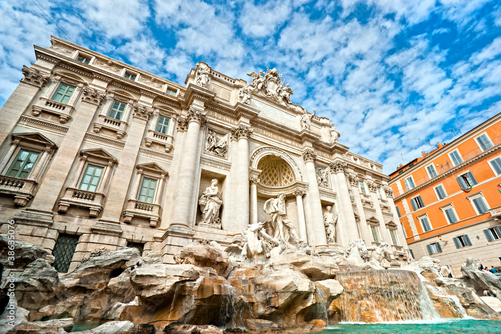 The Famous Trevi Fountain , rome, Italy.