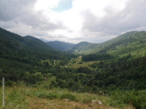 beautiful mountain scenery of the Northwest Caucasus