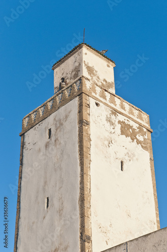 Defensive Tower on Medina Wall at Essaouira, Morocco photo