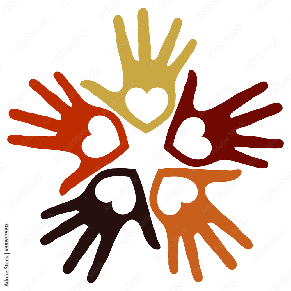 Obraz premium United loving hands vector.
