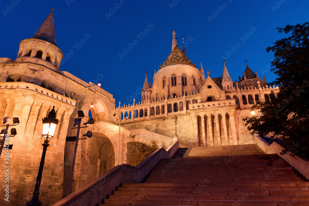 Stairs of Fisherman's Bastion in Budapest