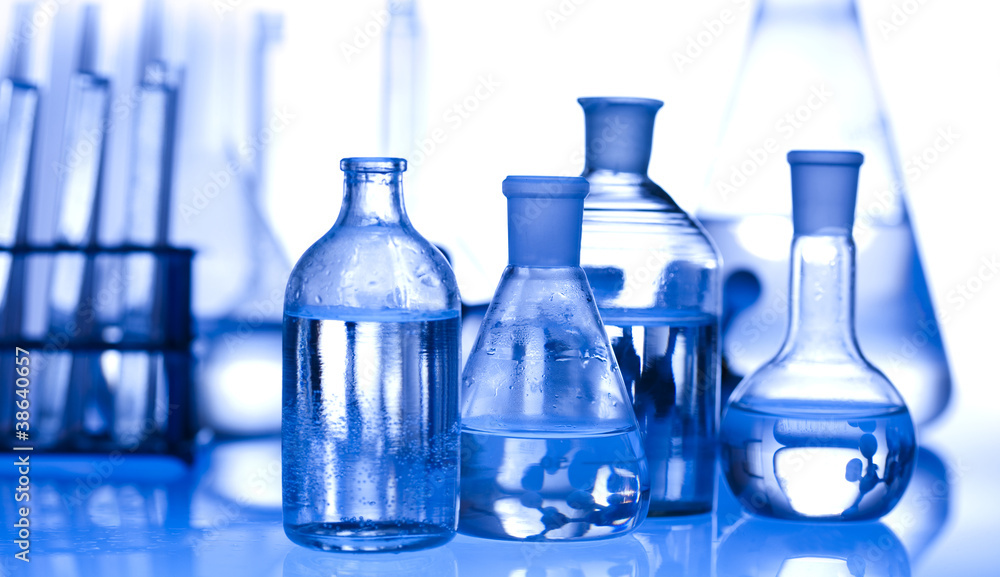 Laboratory glassware with white background Laboratory glassware with white background