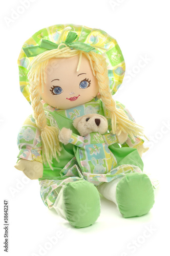 Rag doll and teddy bear