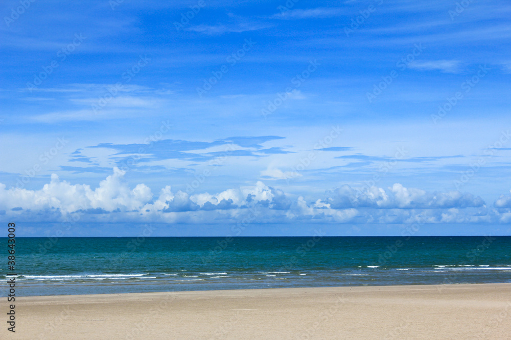 Tropical beach. Sky and sea.