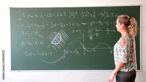 Student solving math problems