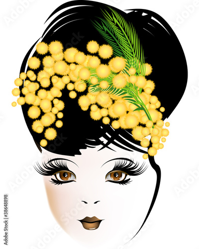Festa della donna - Ragazza con mimosa