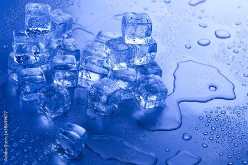 Background with ice cubes