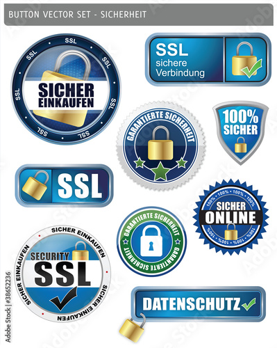 Button Vector Set - Sicherheit