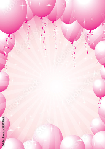 pink balloon border