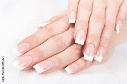 A professional French manicure photo