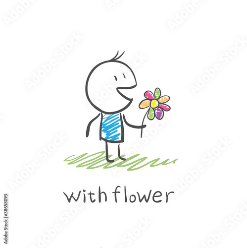 boy with a flower