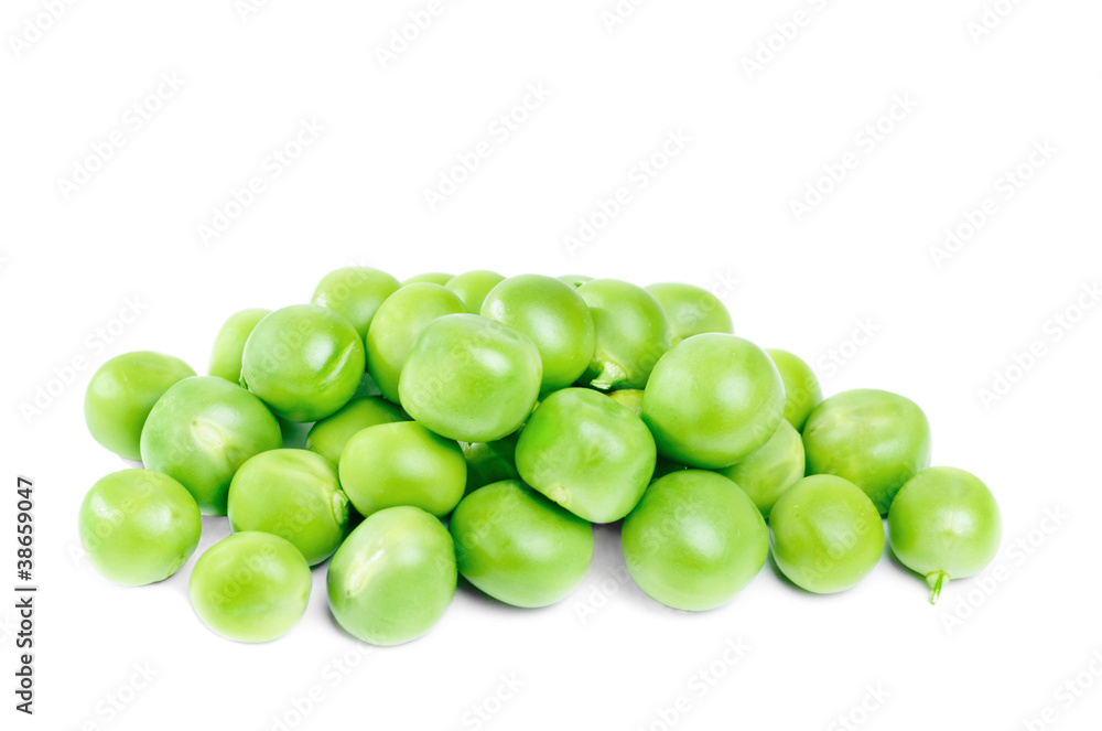 Pile of green peas isolated on the white background Pile of green peas isolated on the white background