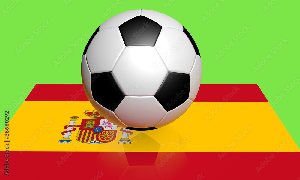 Euro 2012 football and Spain flag
