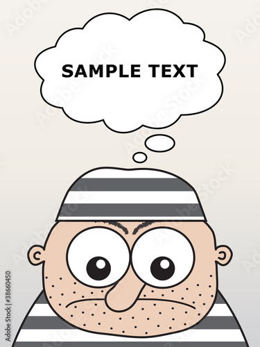 Thinking sad man in the prison