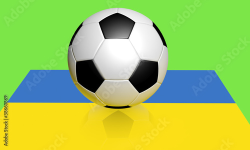 Euro 2012 football and ukraine flag
