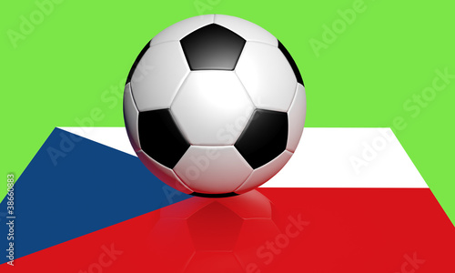 Euro 2012 football and  czech republic flag