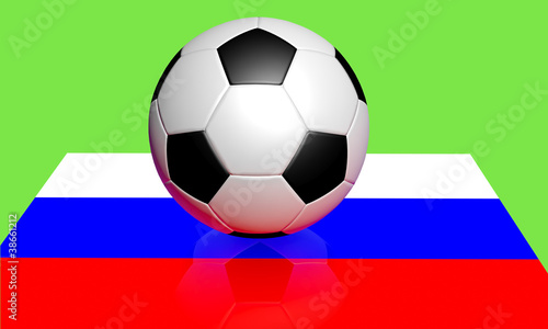 Euro 2012 football amd russia flag