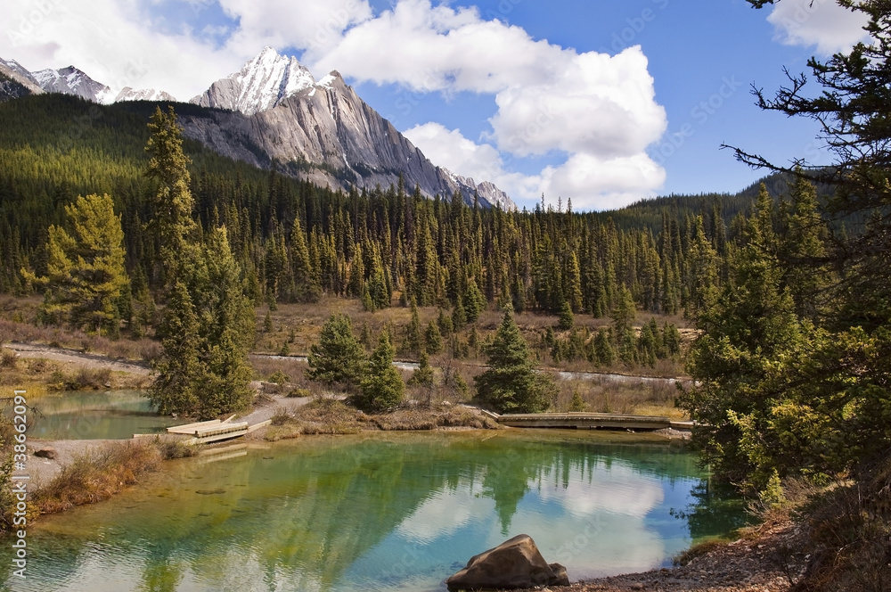 beautiful lake in the mountains