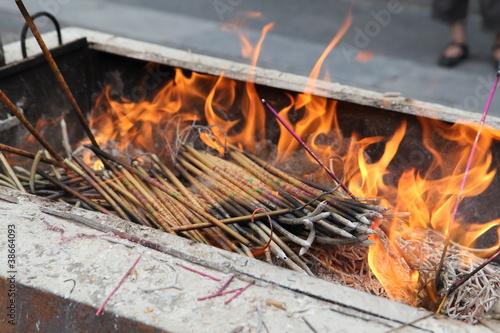 incense sticks burning