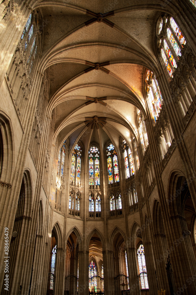 Interior of Notre Dame cathedral in Evreux, Normandy