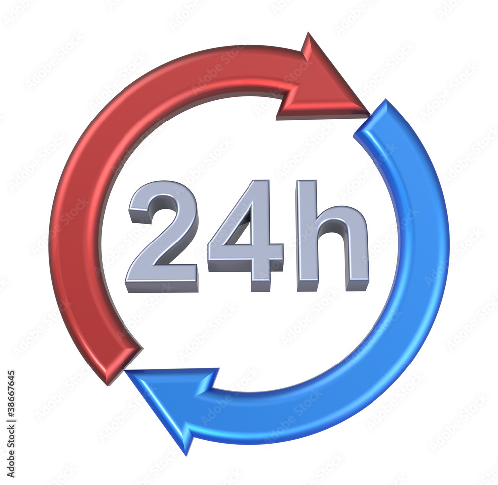 24 hours delivery sign. Computer generated 3D photo rendering. 24 hours delivery sign. Computer generated 3D photo rendering.