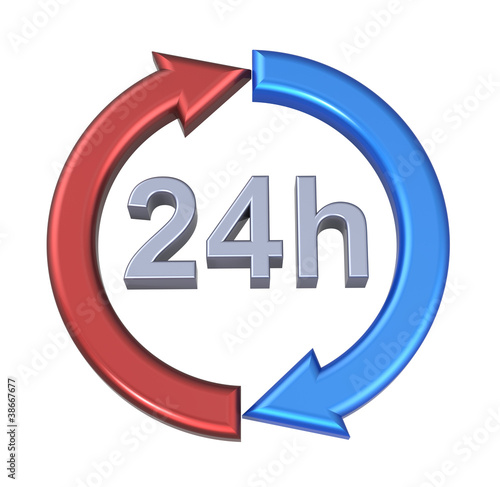 Free Download 24 hours delivery sign. Computer generated 3D photo rendering. - GFXLoad