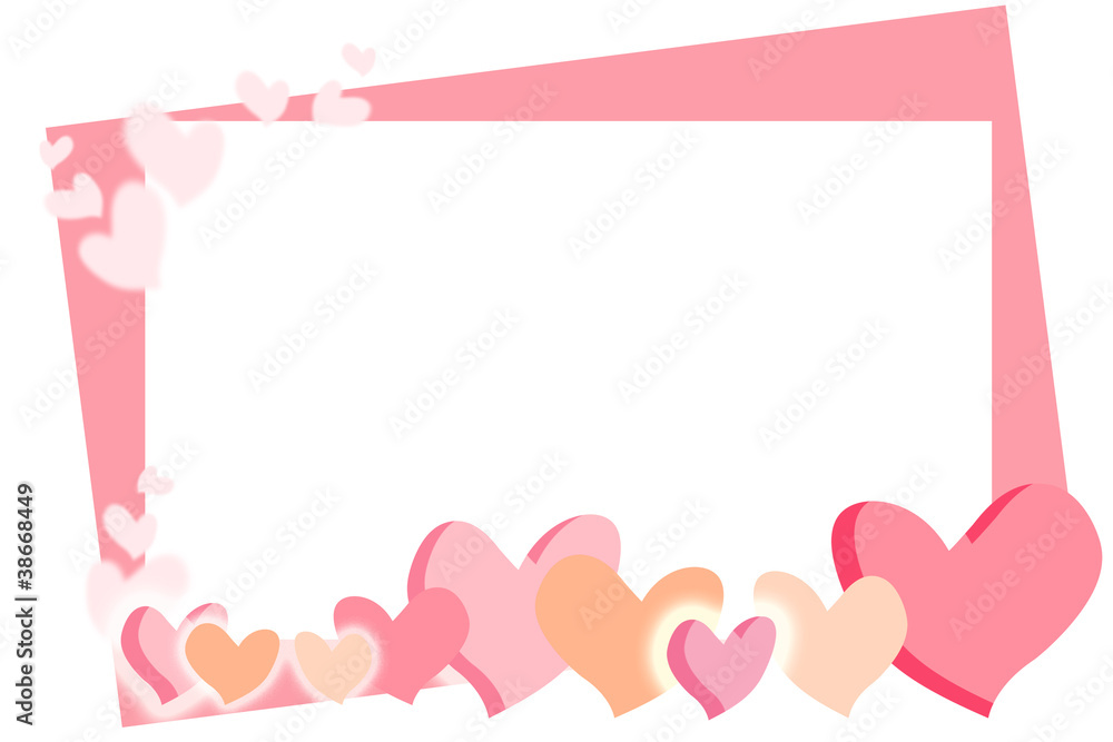 Valentine's Day card with pink hearts
