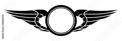 Emblem with Wings and Wheel