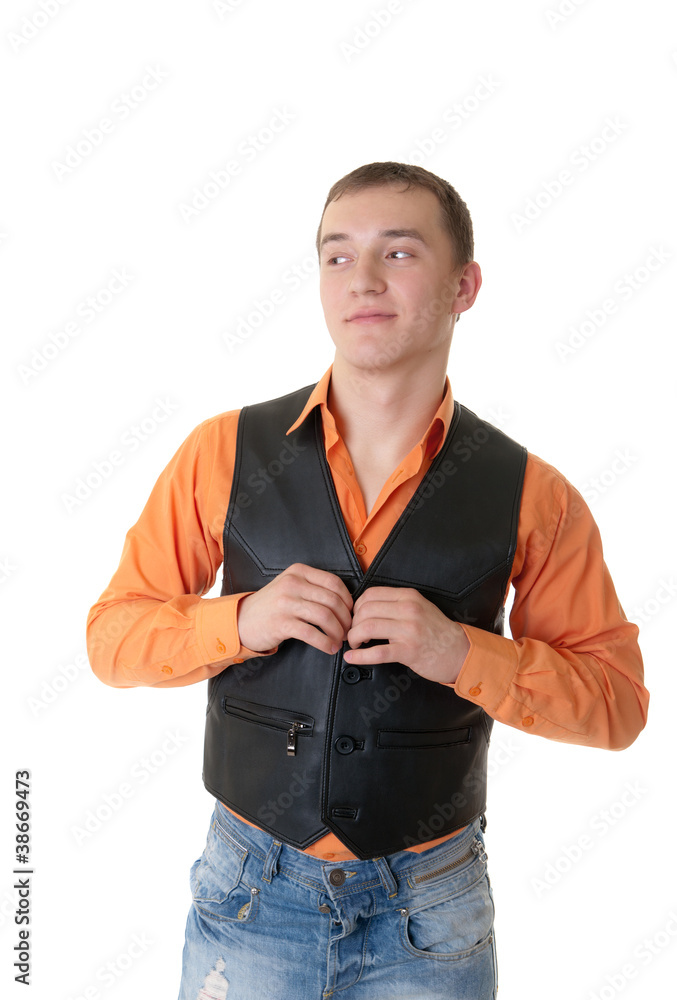 Fototapeta premium man in a black waistcoat
