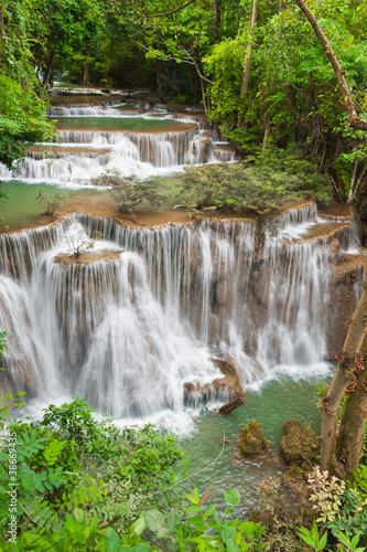 Huay mae Kamin waterfall  Kanchanaburi  Thailand