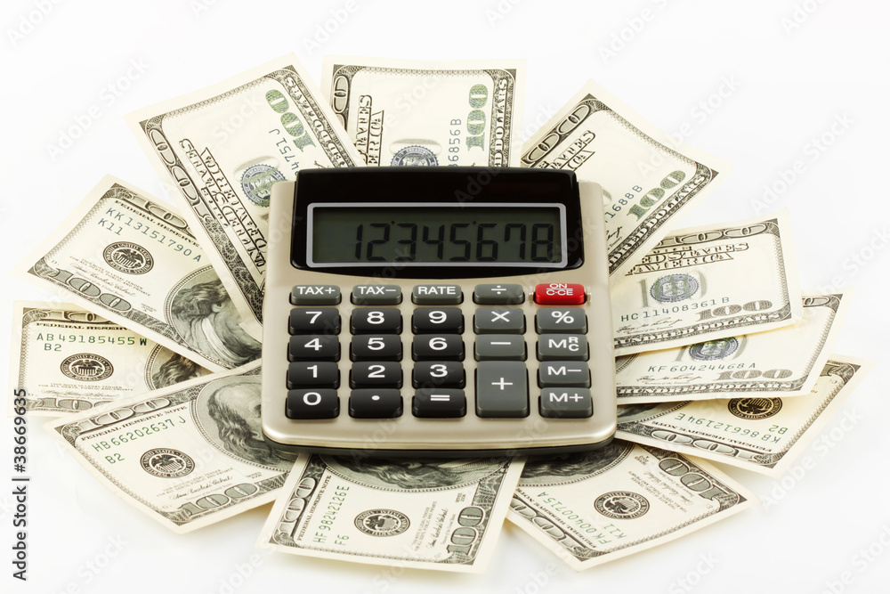 Calculator and dollars Calculator and dollars
