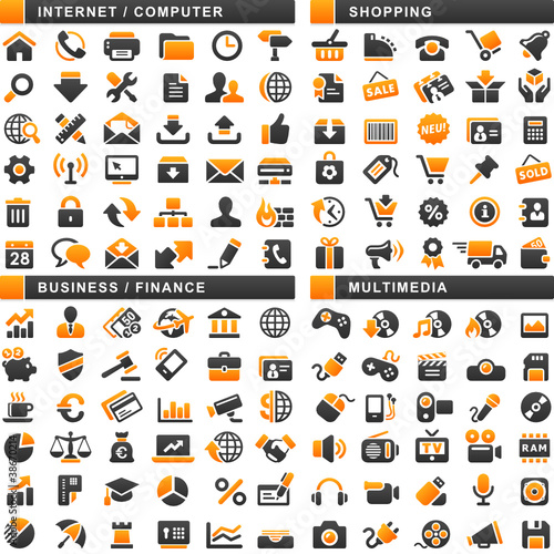 132 Orange Black Web Icons