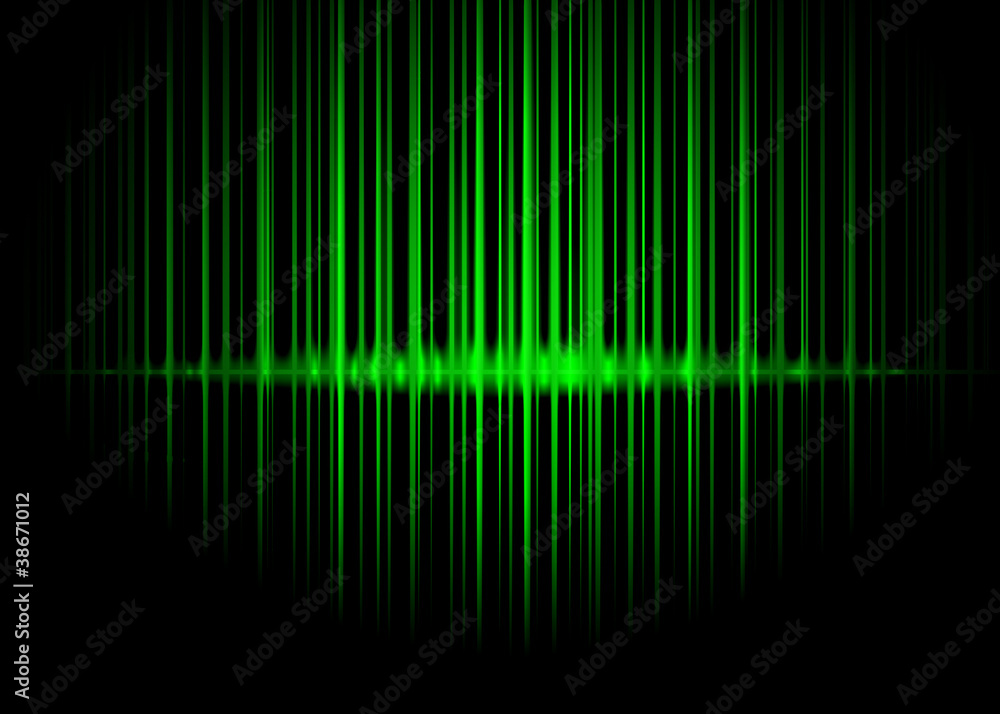 Fototapeta premium Green lines black background