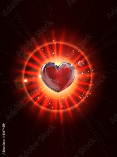 Dynamic light rays heart il...