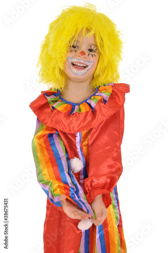 Kleines Mädchen im Clown-Kostüm