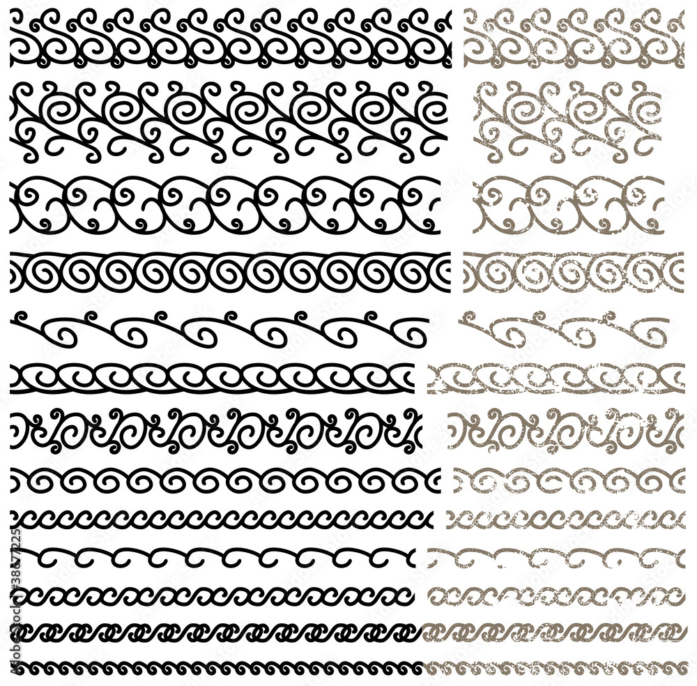 Set of vector  elements for design, classical and grunge styles.